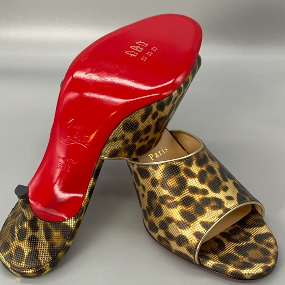CHRISTIAN LOUBOUTIN East Leopard Print Slip-On Sandal - Picture 6 of 11